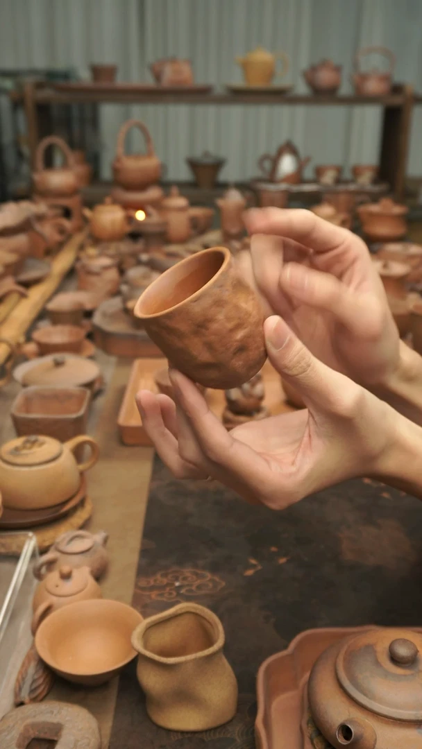 老岩泥原矿料老岩泥  手捏指印杯80ml