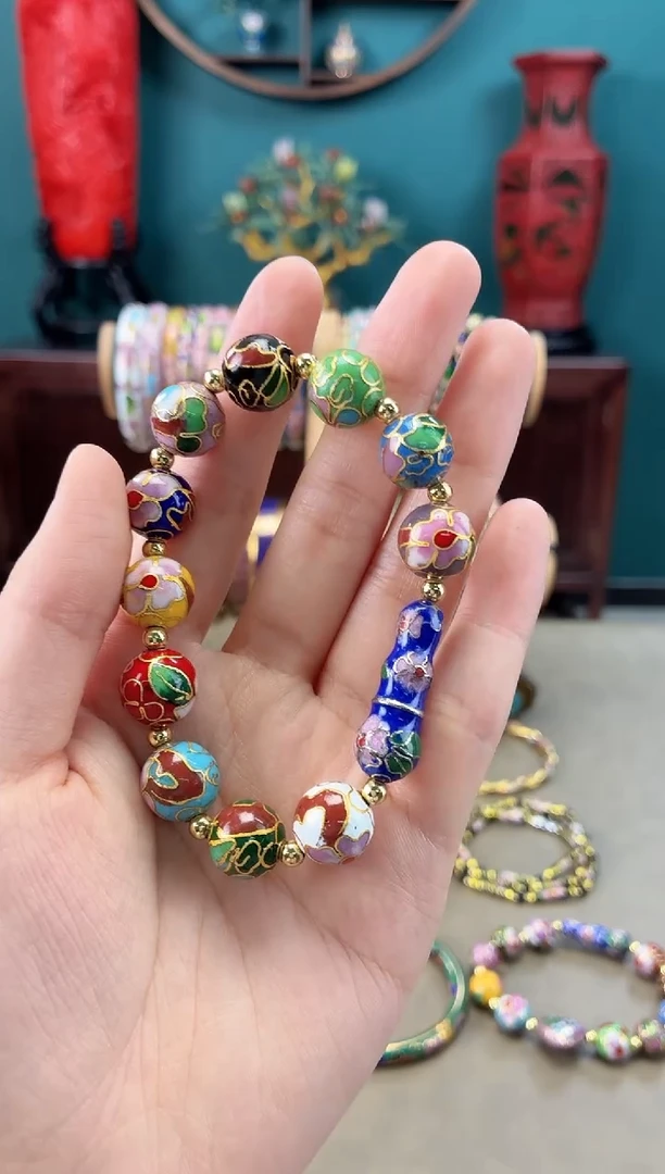 非遗 景泰蓝手串 1.2 多宝福豆