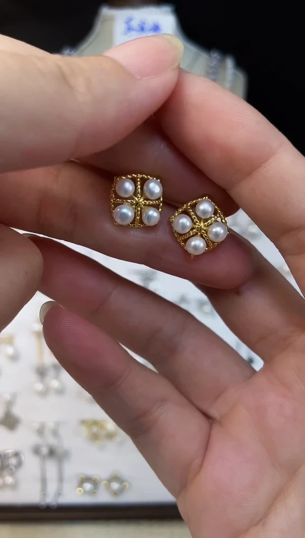 合金耳饰淡水珍珠78