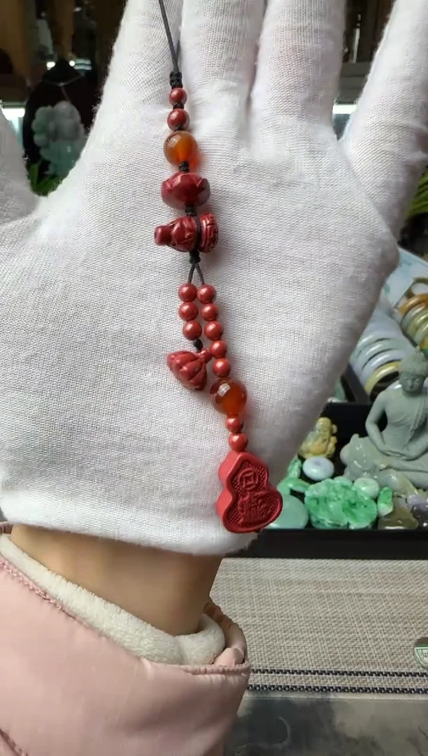 【闪购商品】玛瑙/玉髓车挂未镶嵌朱砂