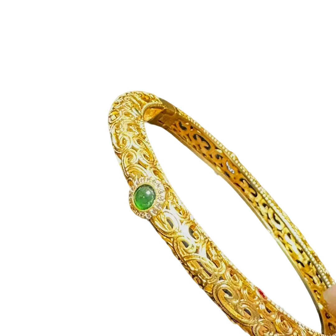 DW天然A货翡翠蛋面手镯019022