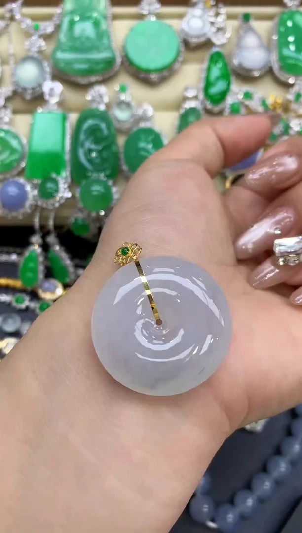 颈饰18K金镶嵌翡翠69-中国好珍宝