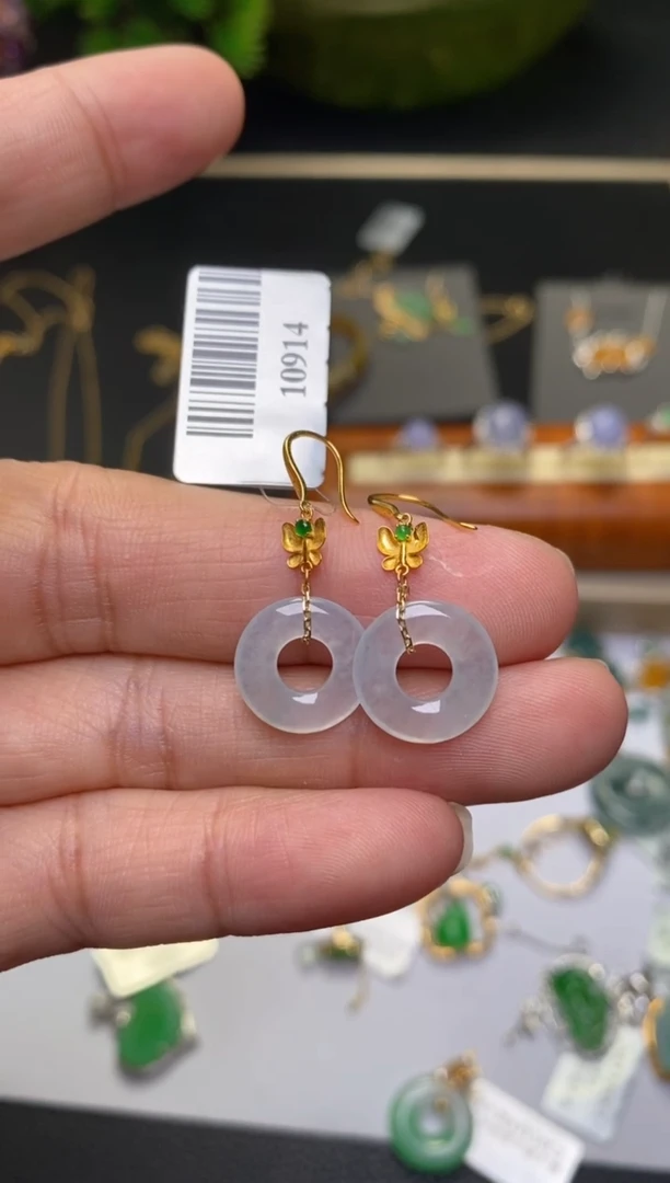 颈饰18K金镶嵌翡翠净货34201