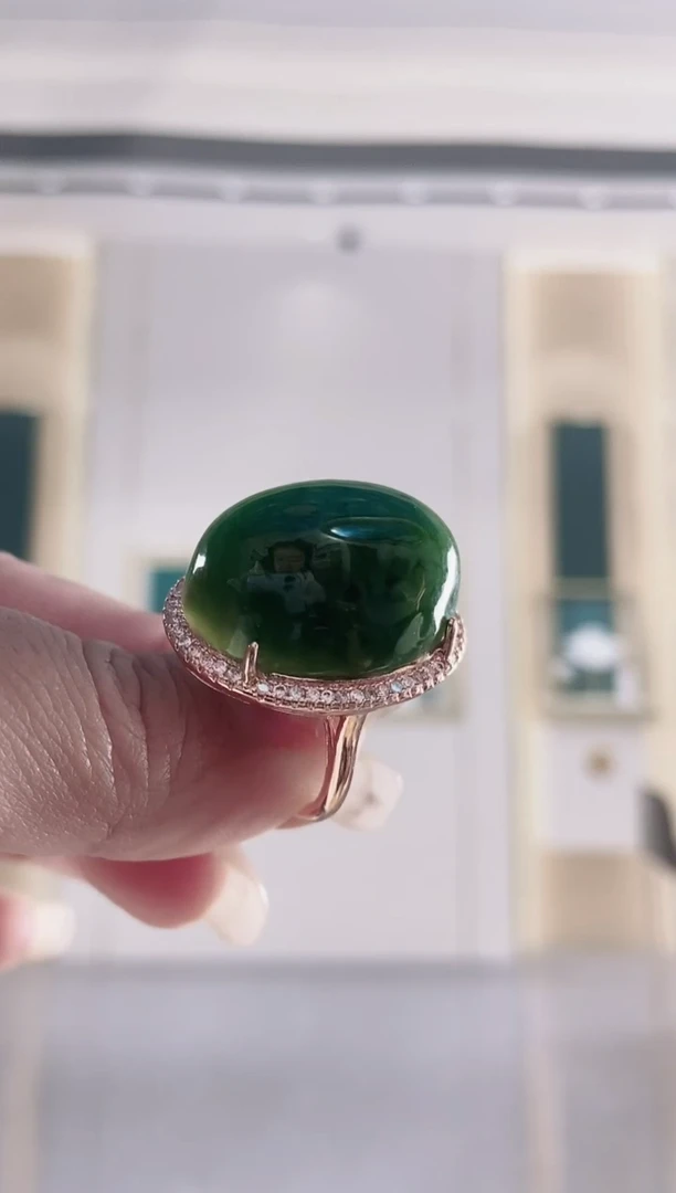 合金戒指和田玉（碧玉）（大戒指25×18）多样性发货