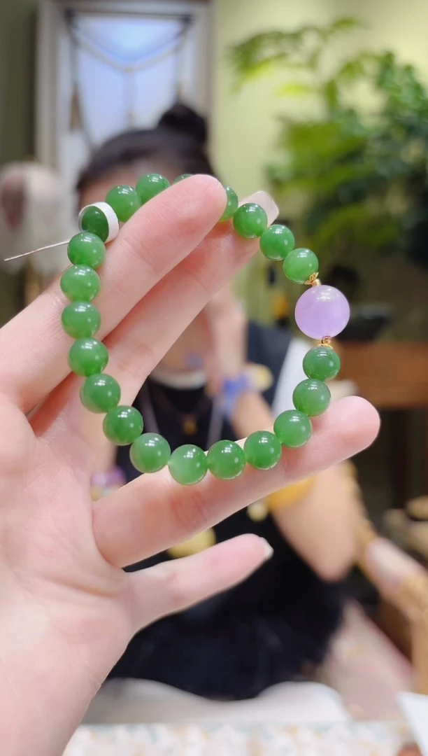 【闪购商品】和田玉手串未镶嵌紫珠碧玉手串