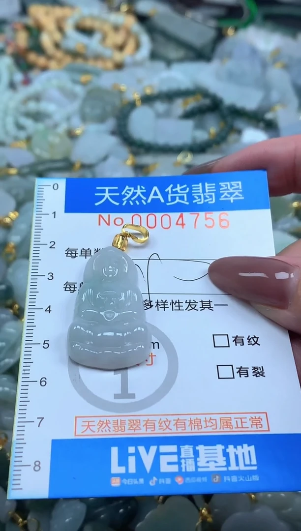 颈饰未镶嵌翡翠净货挂件-4756