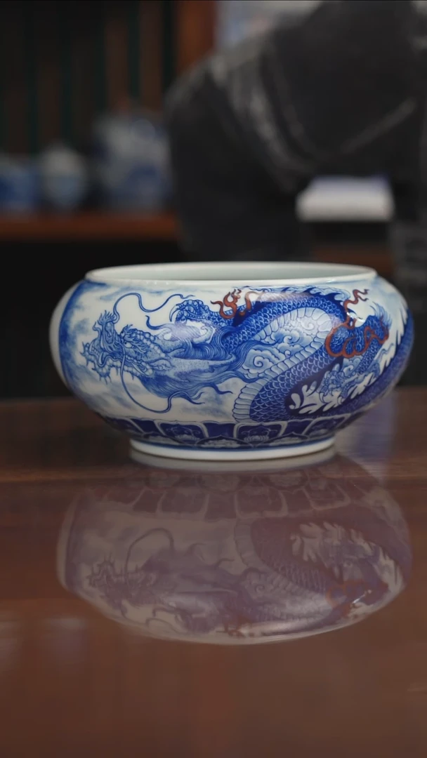 自成堂柴窑青花釉里红