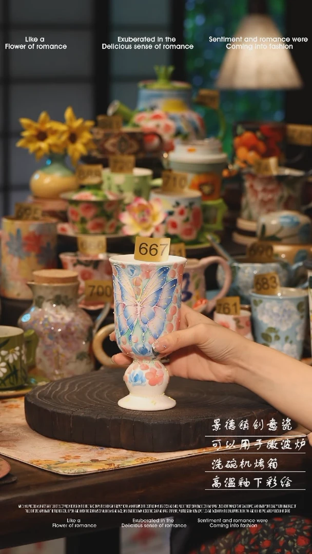 陶瓷667景德镇高温釉下彩绘设计师款式