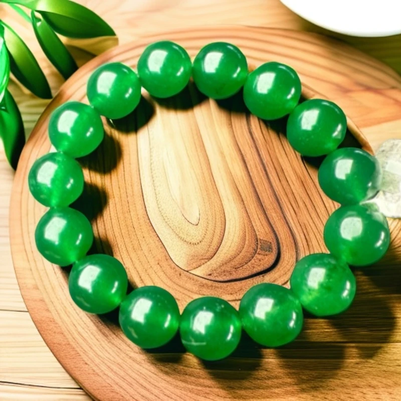 ｛高端甄选}L01绿色手串单圈