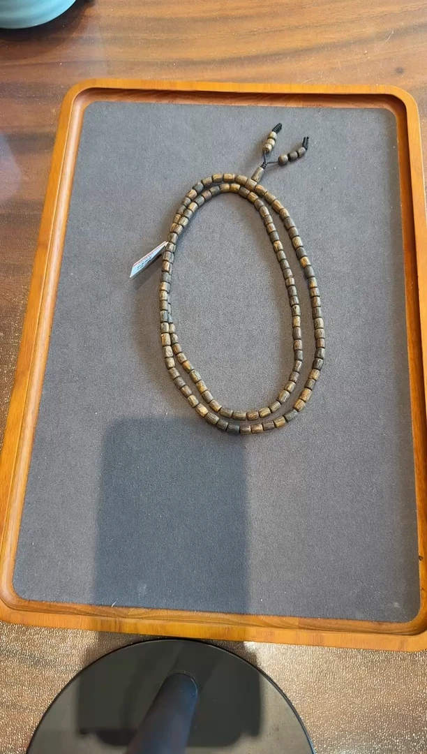 沉香手串海南红土沉水随形桶珠手串14克+