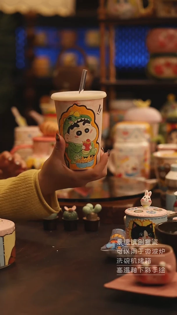 陶瓷景德镇可爱陶瓷釉下彩绘设计师款