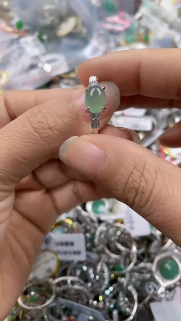 银S925镶嵌戒指翡翠111---3