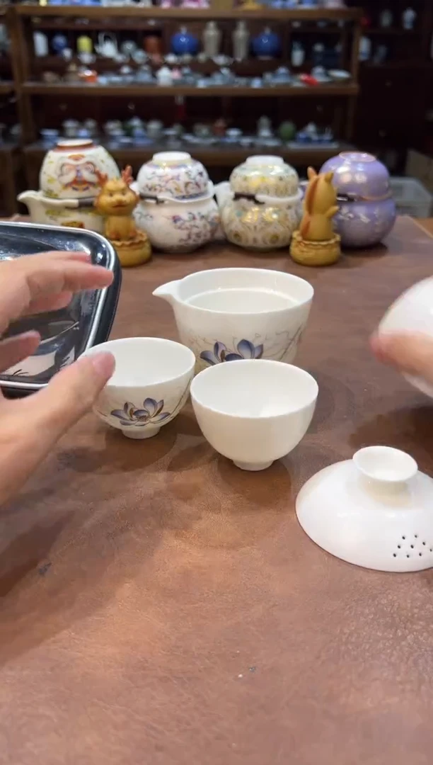 真的很便宜超好看会开片的旅行茶具
