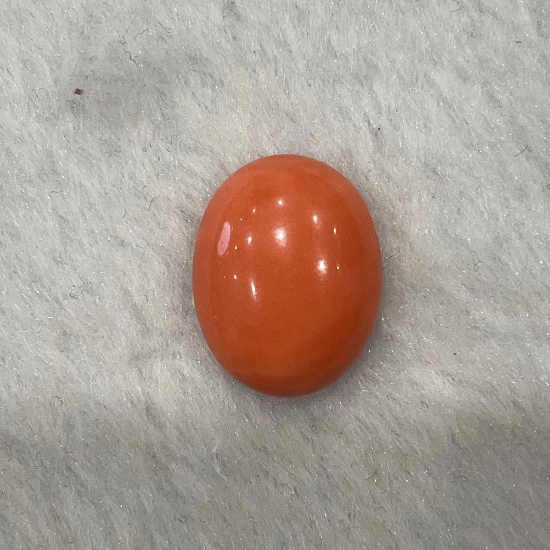 纯天然珊瑚莫莫蛋面裸石