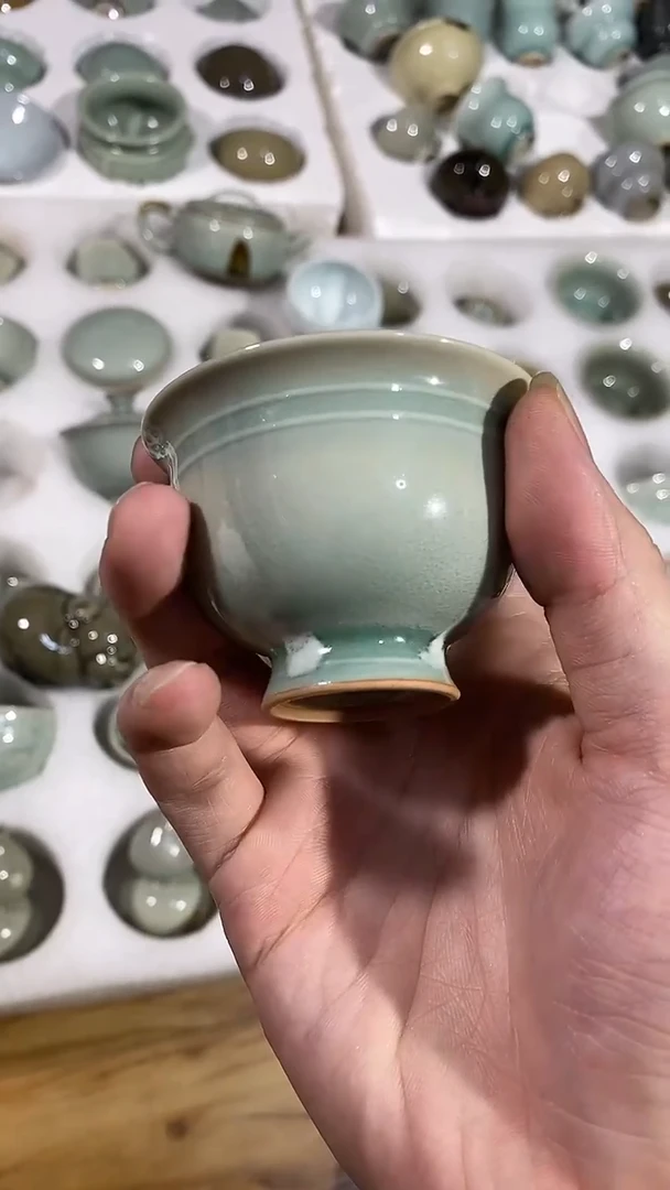 【山隐青瓷】龙窑柴烧杯子   微瑕