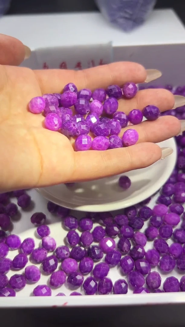 未镶嵌颈饰玛瑙/玉髓w2804舒俱来切面米珠10mm*10颗