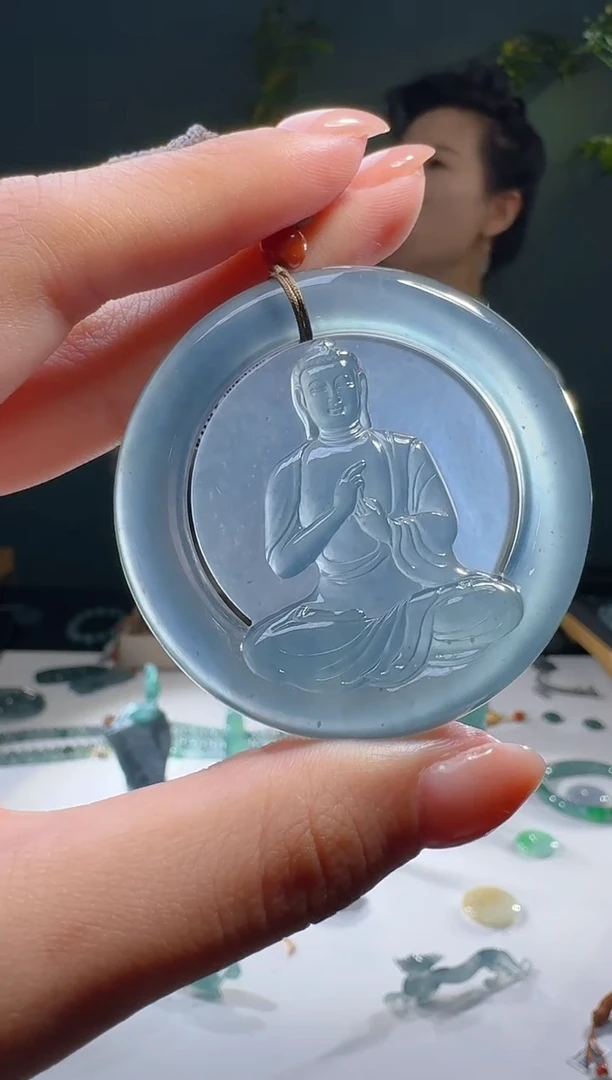 【闪购商品】翡翠颈饰未镶嵌天然A货翡翠大日