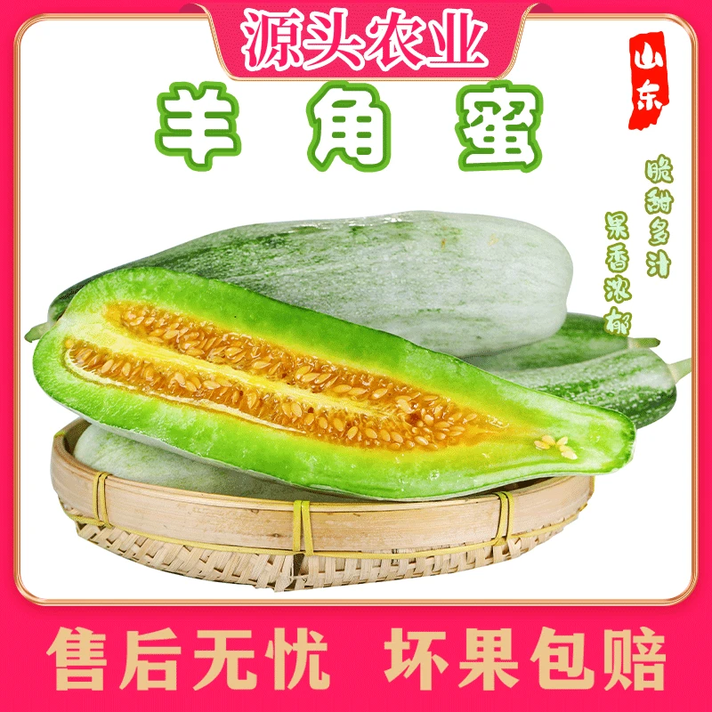 【羊角蜜甜瓜】正宗头茬应季香瓜包邮产地直发4.5斤装S