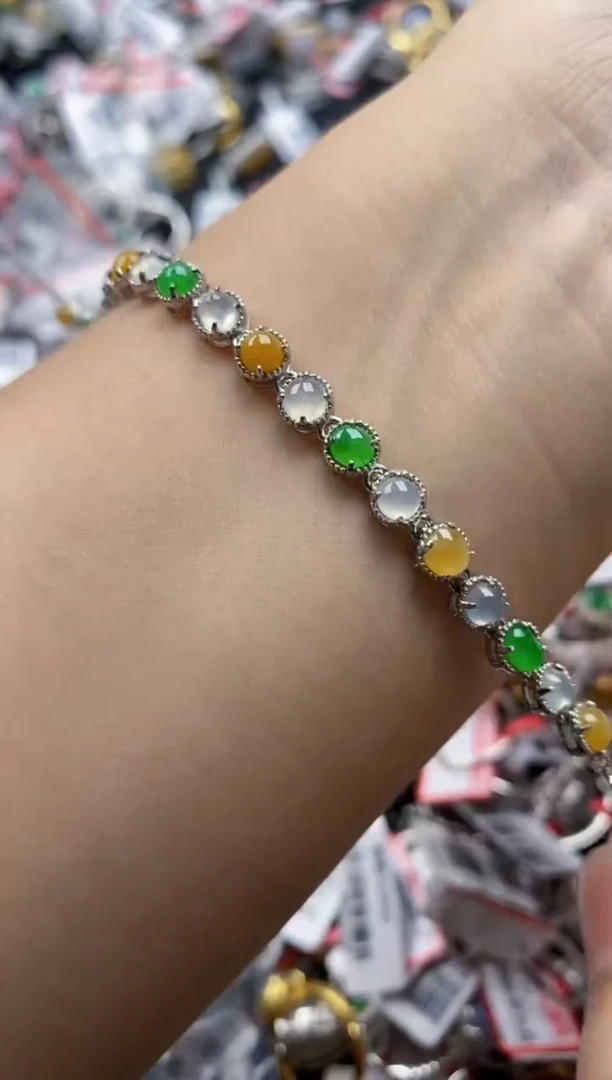 翡翠戒指银S925镶嵌55555     10