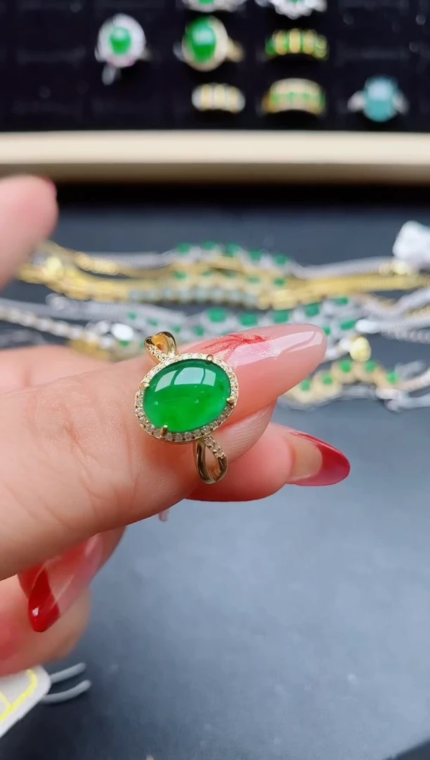 【闪购商品】翡翠戒指银S925镶嵌21321