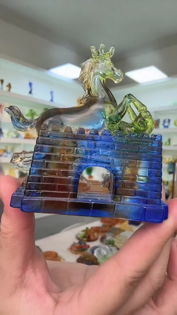 手工艺品琉璃马到成功