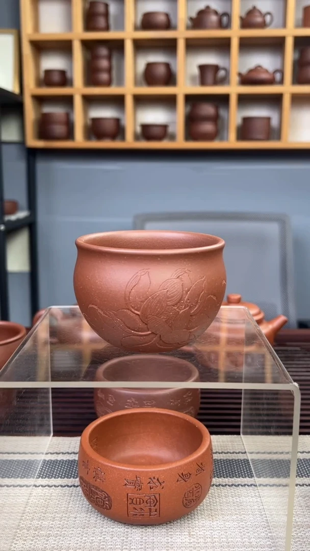 茶杯紫砂L****y深井紫泥杯子