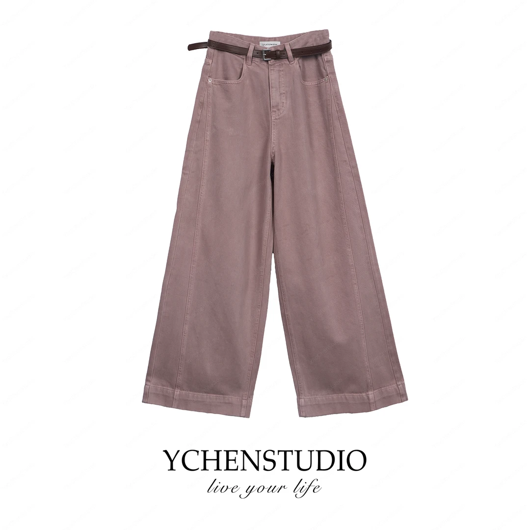 YC【橘柚】早春新款复古高腰显瘦直筒牛仔裤宽松阔腿休闲裤K2191