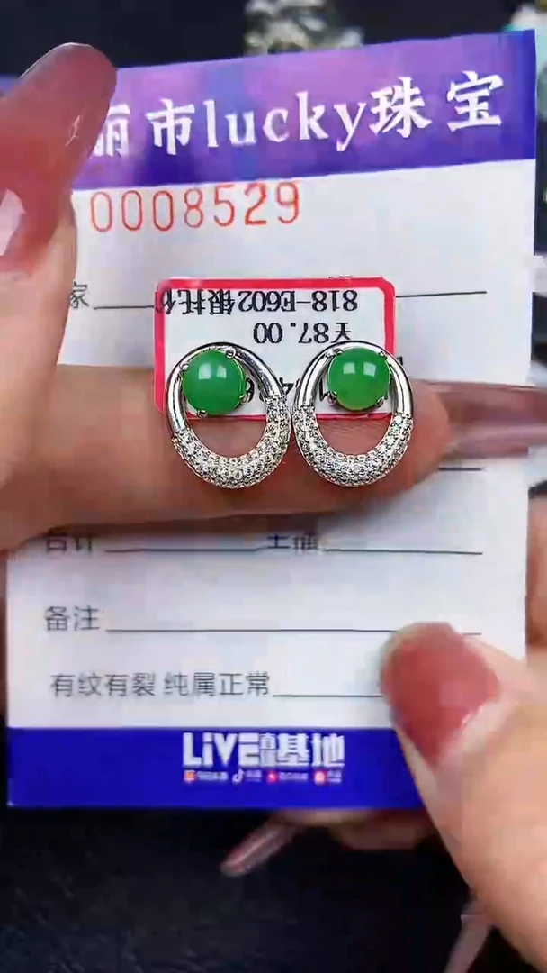 颈饰银S925镶嵌翡翠8529