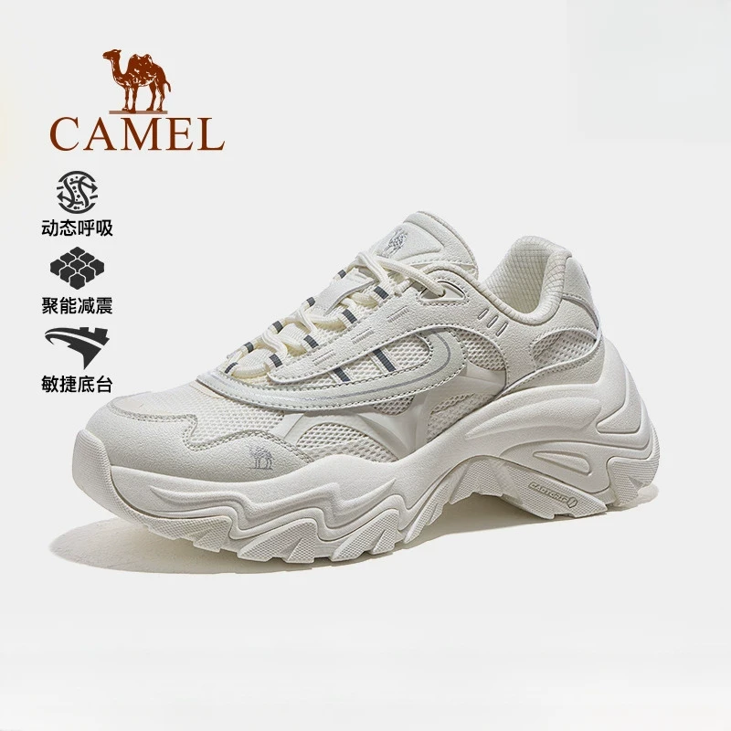 骆驼户外休闲鞋女鞋2025春季新款时尚百搭厚底增高防滑休闲老爹鞋