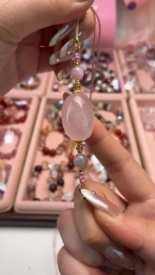 未镶嵌手链水晶粉晶糖豆项链