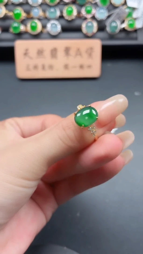 银S925镶嵌戒指翡翠111