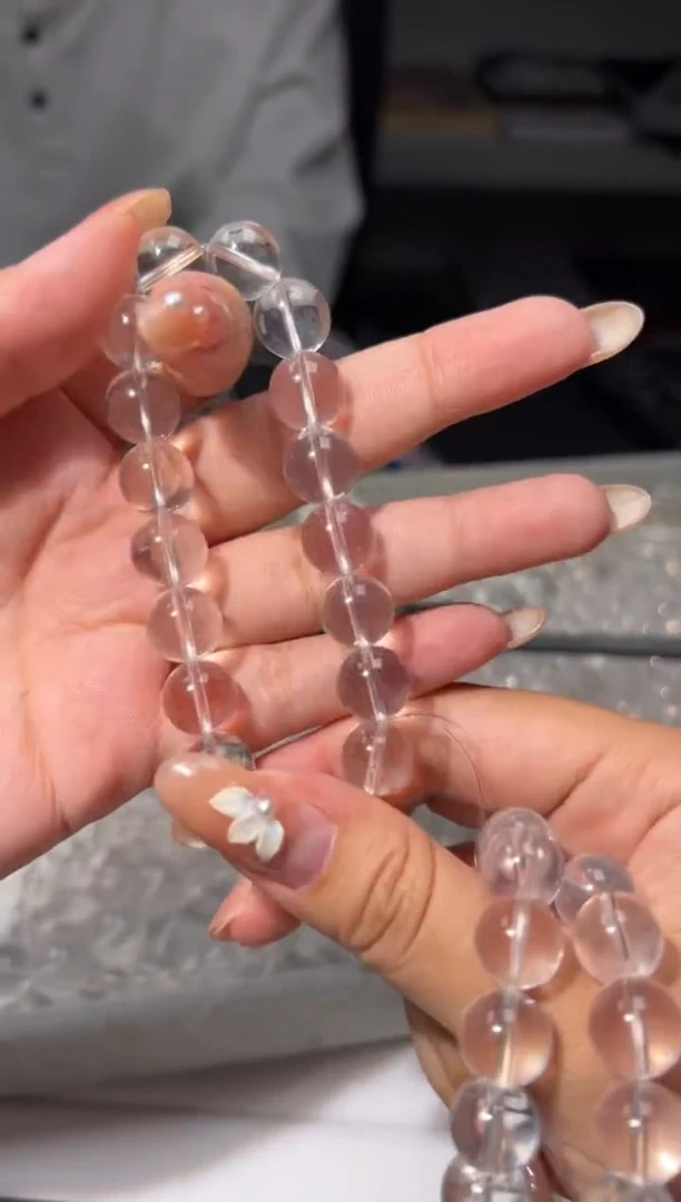 未镶嵌手链水晶六芒星光奶白晶11mm手串