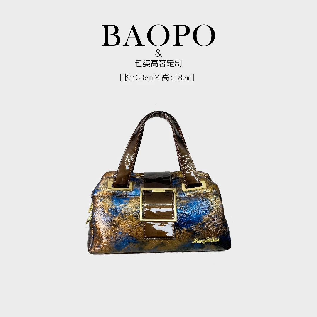 【BAOPO】女王手提单肩包显贵气的妈妈装搭配手袋小众妈妈手提包