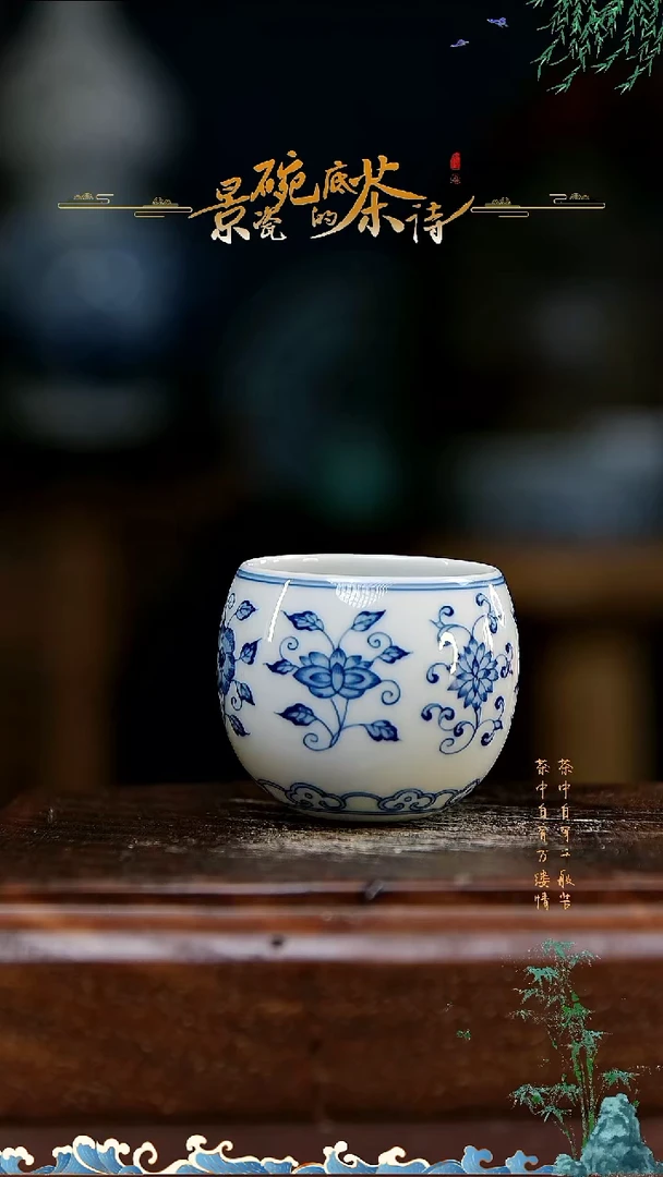 【闪购商品】直播福利不倒翁杯50cc青花高温瓷