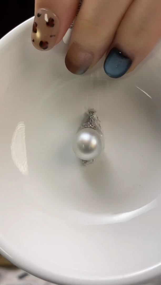 吊坠(不含链)银S925镶嵌海水珍珠12-13澳白珍珠吊坠