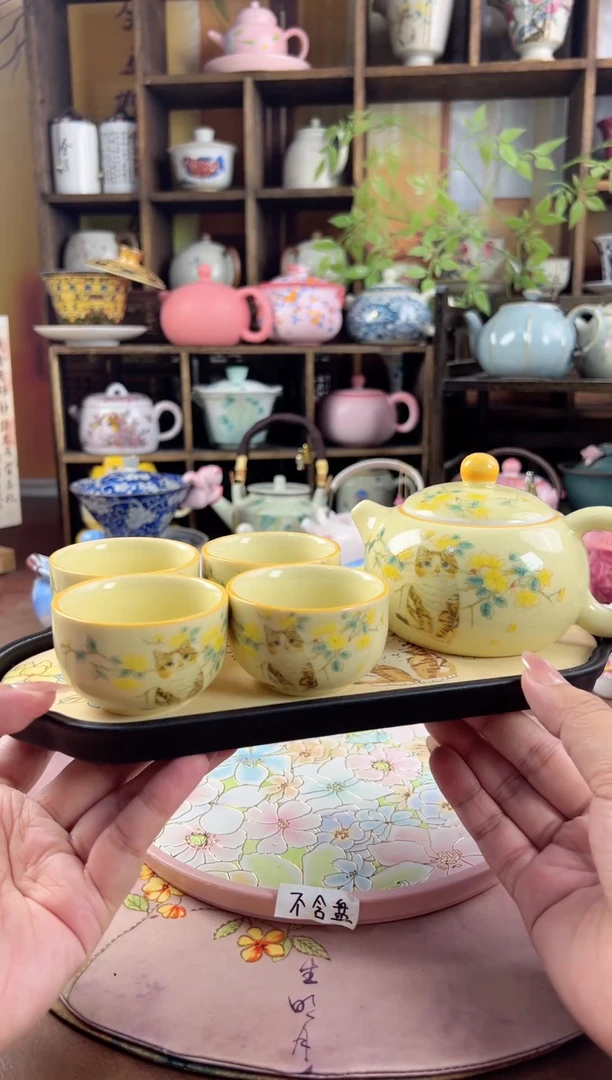 哥窑 1壶4杯1个茶盘啊