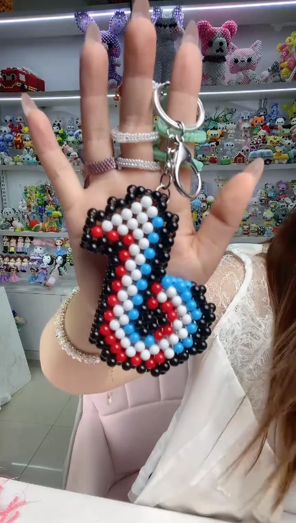 玻璃1244卡6糖果珠抖音挂件材料包1套带钥匙扣