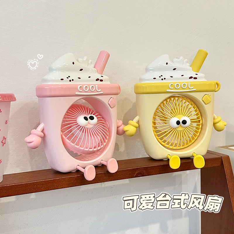 趣味桌面小风扇小型办公室宿舍床头便携式随身卡通静音迷你充电扇