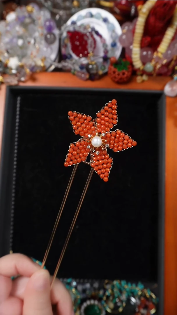 合金南红玛瑙发簪南红玛瑙发簪