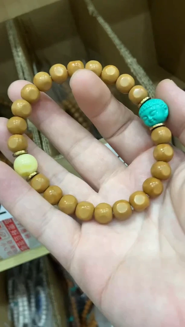 菩提手串/手链西***糖猴头雕刻六方手串