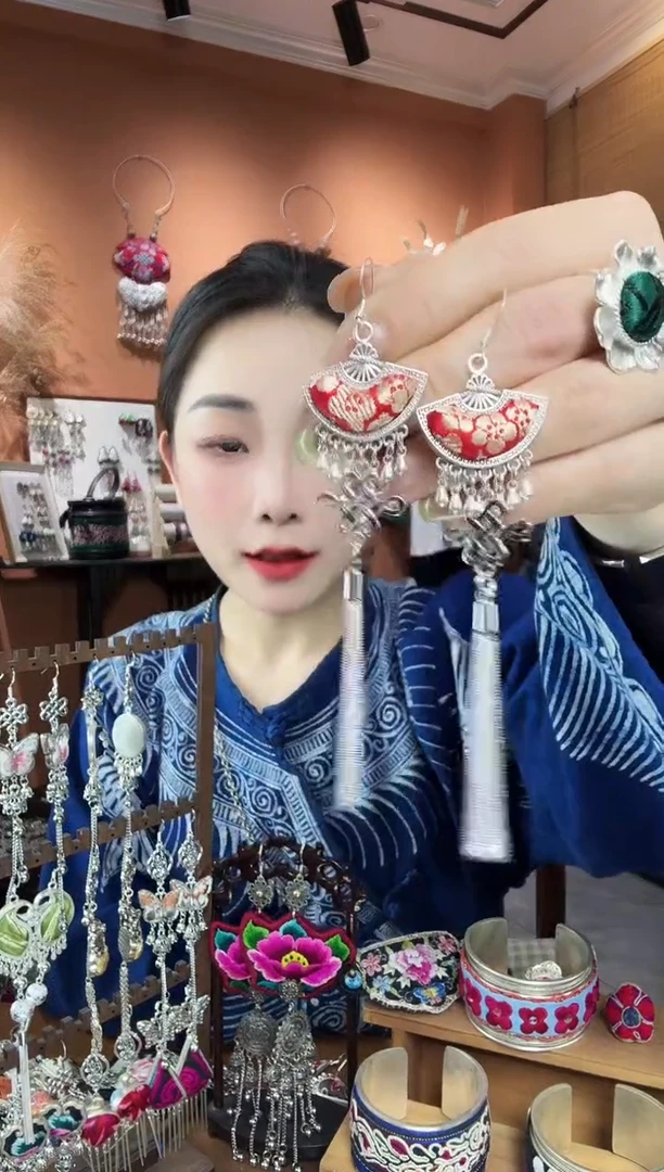 刺绣纯手工民族风耳环