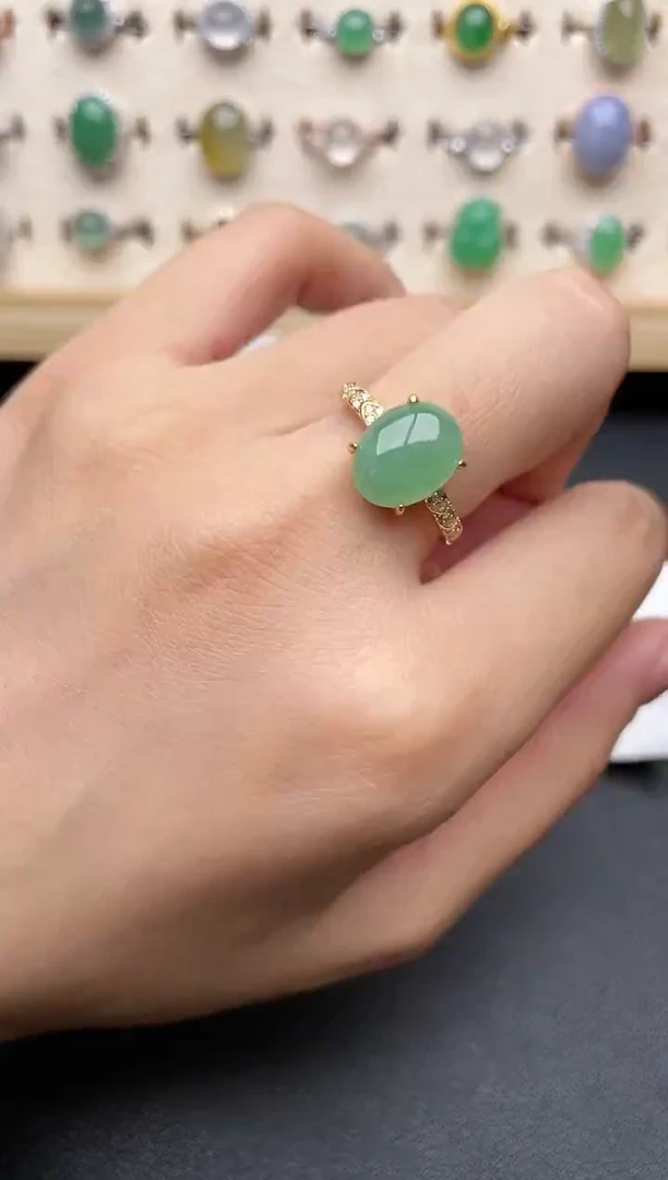 【闪购商品】翡翠戒指银S925镶嵌一物一证一礼盒