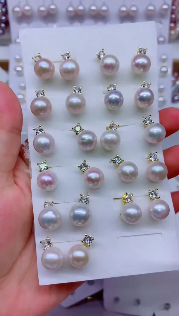 合金淡水珍珠耳饰多样性发其一，非无暇