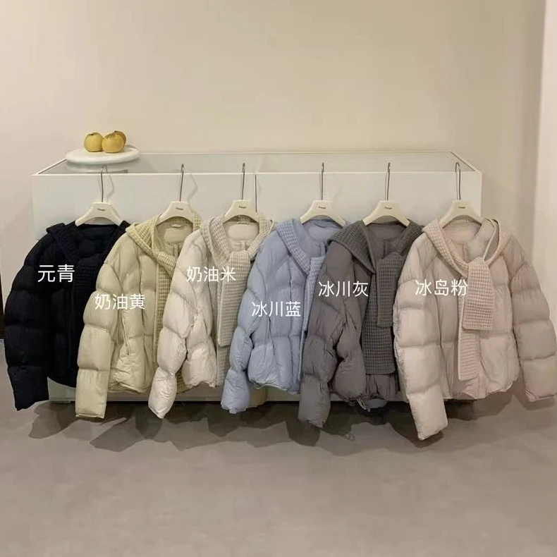 90绒短款羽绒服【可溯源码】少女风宽松ins公主风圆领韩版2025新款