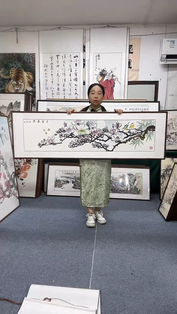 国画50*162实木画框京东包邮手绘