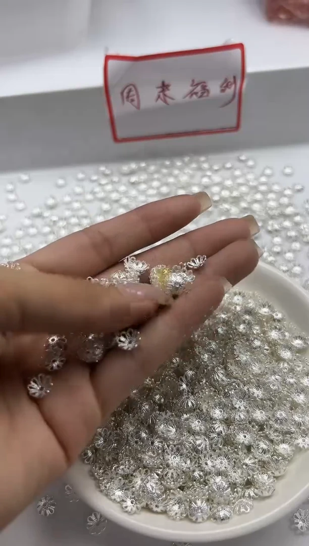 玛瑙/玉髓颈饰银S800镶嵌 x1190银花托8mm *40颗