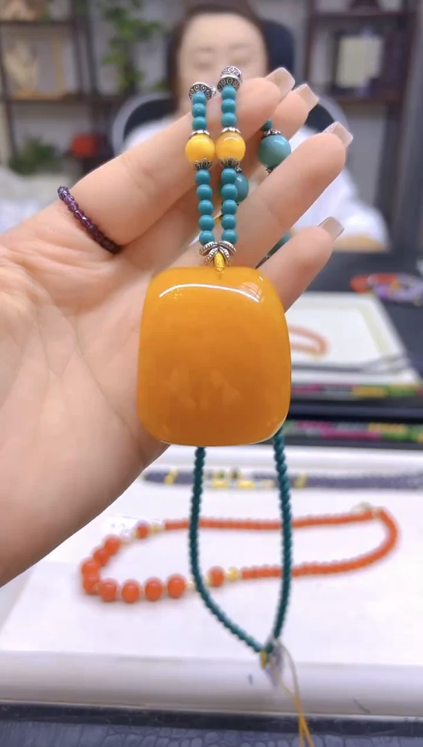 未镶嵌毛衣链蜜蜡DIY款M685