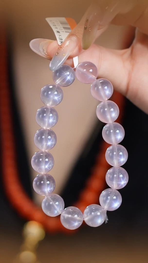 水晶手串未镶嵌Q粉水晶手串12m+  JP50727 宋