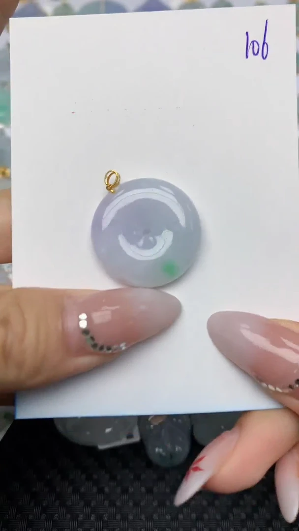 【闪购商品】翡翠颈饰18K金镶嵌天然翡翠a货1