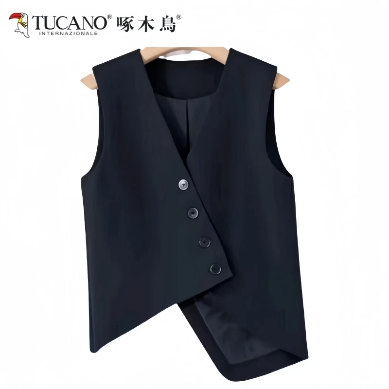 TUCANO/啄木鳥夏季女马夹洋气马甲百搭时尚女装休闲无袖马甲薄款
